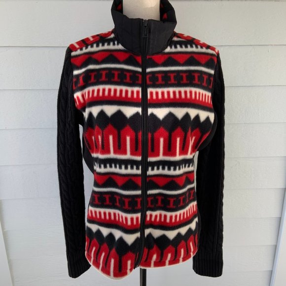 Lauren Ralph Lauren Fleece Sweater Jacket Black L